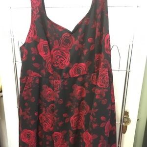 Torrid Black and Red Floral Dress